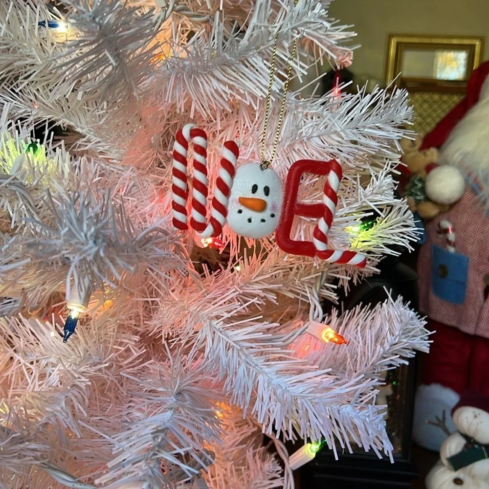 ❤️ Snowman Noel Peppermint Stick Noel Christmas Ornament